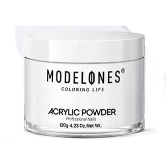 Modelones White Acrylic Powder -4.23oz/120G Professional Acrylic Nail Powder New - Picture 1 of 6